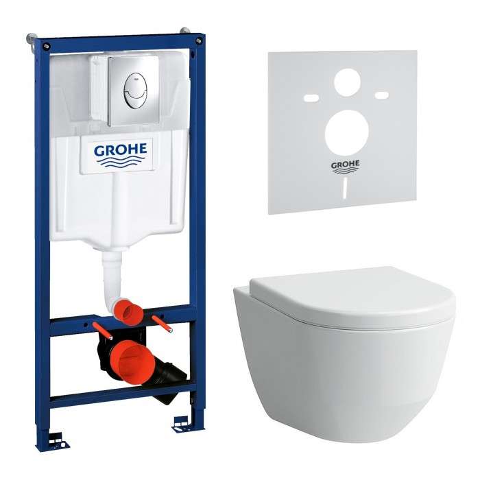 Инсталляционная система Grohe Rapid SL 3 в 1 + подвесной унитаз Laufen Pro с крышкой Soft Close (38721956) фото